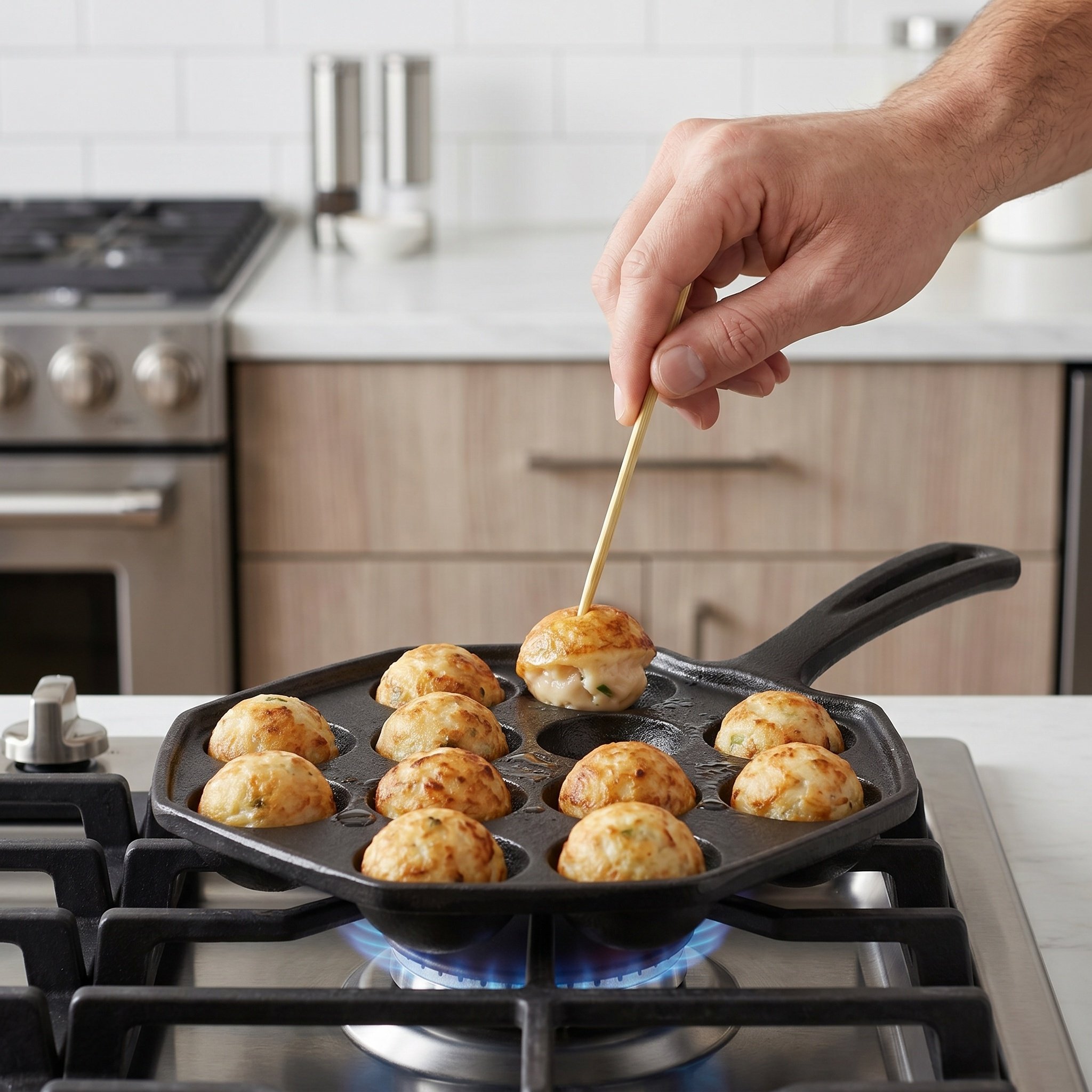 Takoyaki Grill Plate - 12 moldes para hacer takoyaki, bandeja