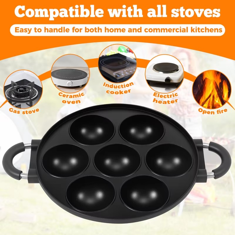 Molde de aluminio con 7 cavida - Takoyaki Grill Plate reseña y precio