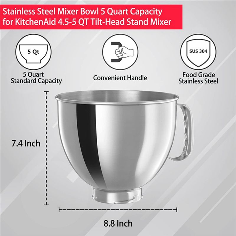 A21T, tazón mezclador de acero - Kitchenaid Mixer Artisan 5Qt reseña y precio